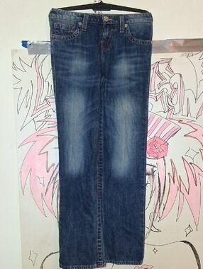 True Religion Straight Jeans in Dark Blue Wash